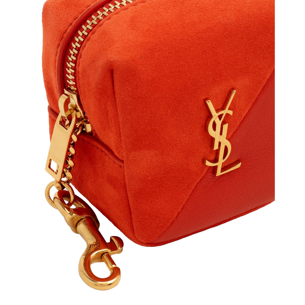 Black YSL-monogram leather keychain, Saint Laurent