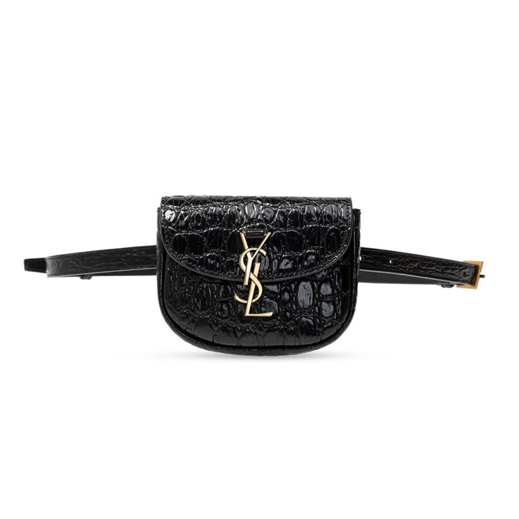 YVES SAINT LAURENT Kaia Small Snakeskin Embossed Leather Crossbody Bag