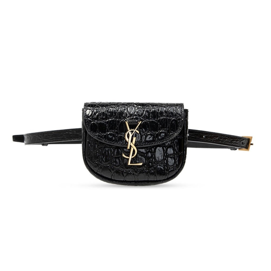 Saint Laurent Ysl Leather Belt Bag in Black for Men