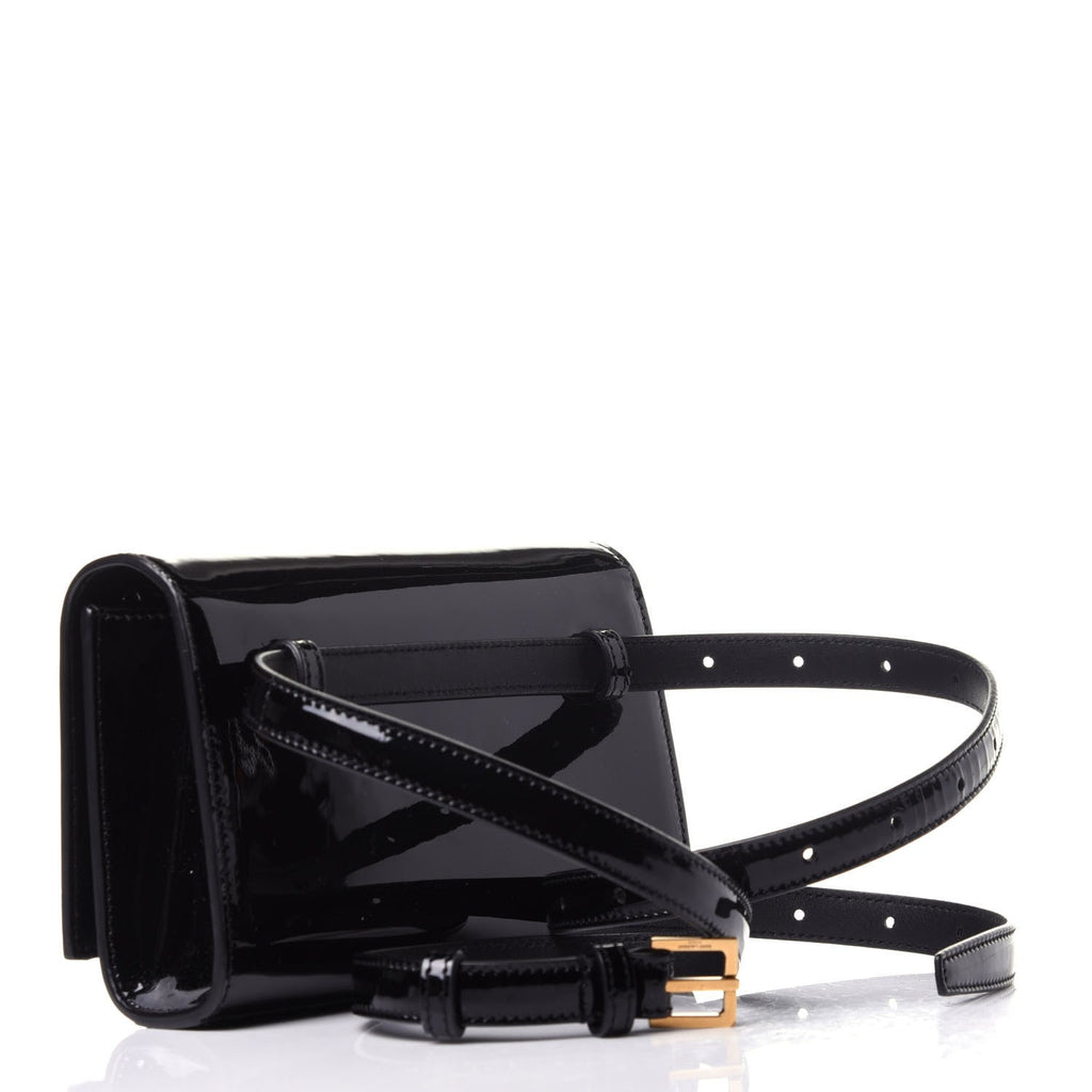 Saint Laurent Kate Black Patent Leather Monogram 85/34 Belt Bag 534395 –  Queen Bee of Beverly Hills