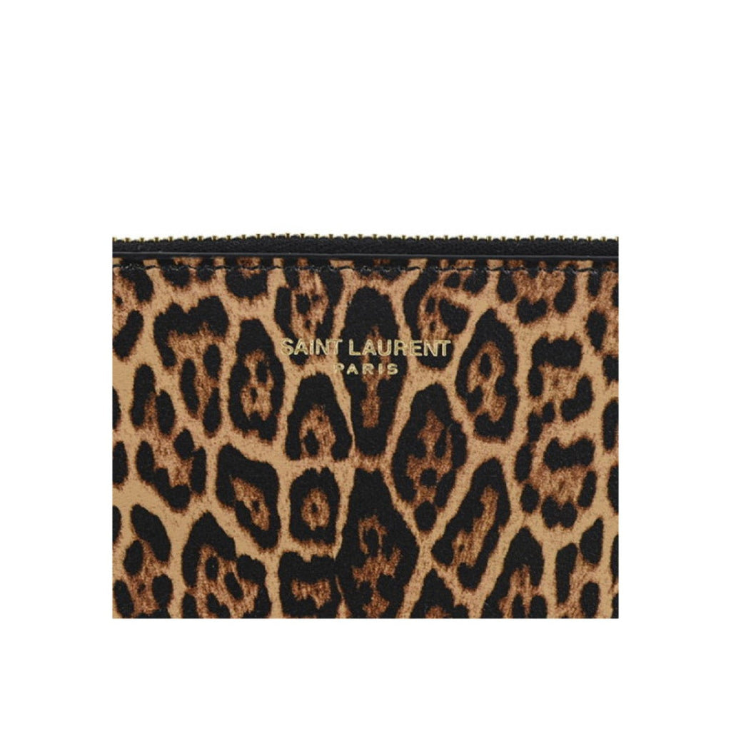 Saint Laurent Leopard Printed Calfskin Leather Small Pouch 635097 at_Queen_Bee_of_Beverly_Hills