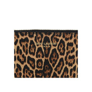 Saint Laurent Leopard Printed Calfskin Leather Small Pouch available at Queen Bee of Beverly Hills