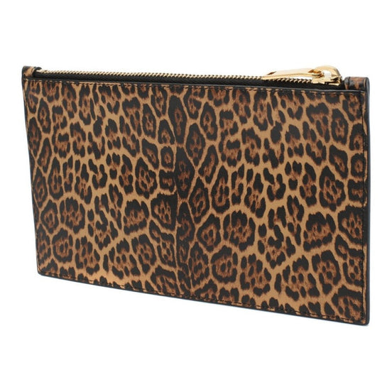 Saint Laurent Leopard Printed Calfskin Leather Small Pouch available at Queen Bee of Beverly Hills
