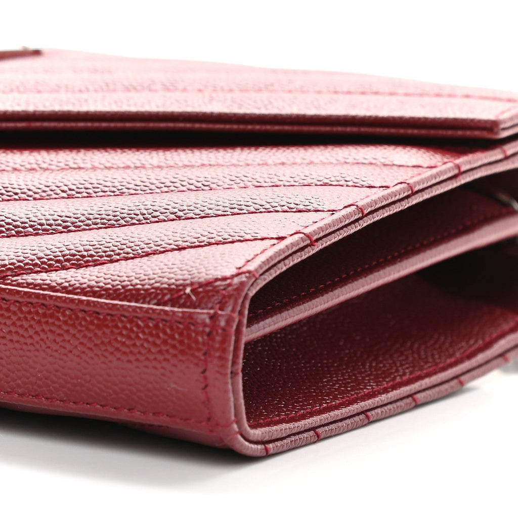 SAINT LAURENT: Monogram envelope chain wallet bag in grain de