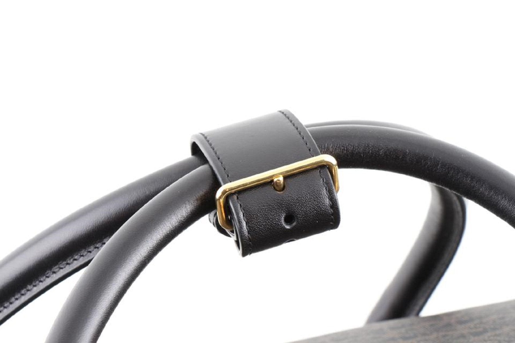 Saint Laurent Monogram Large Luggage Case Bag Dark Brown Coated Canvas available at Queen Bee of Beverly Hills