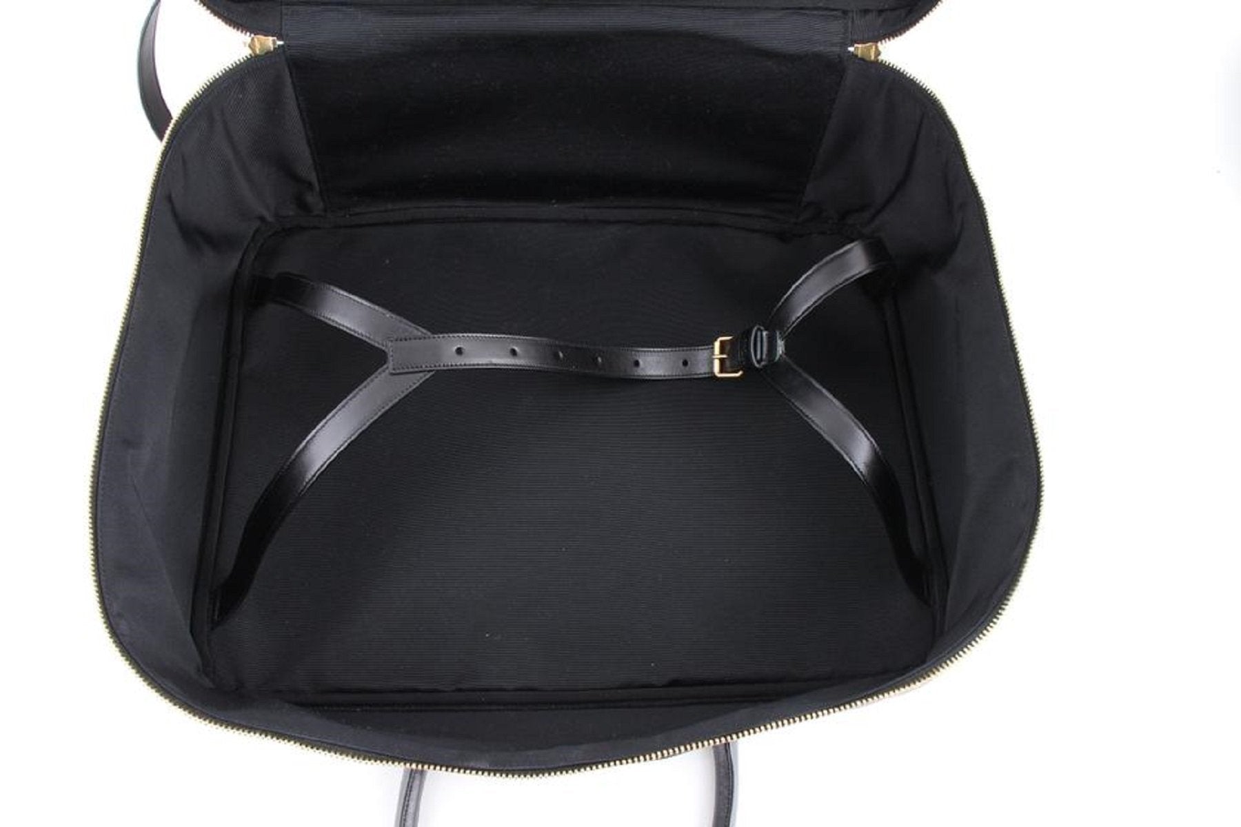 Saint Laurent Monogram Large Luggage Case Bag Dark Brown Coated Canvas available at Queen Bee of Beverly Hills