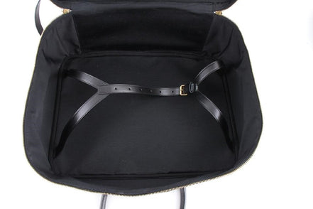 Saint Laurent Monogram Large Luggage Case Bag Dark Brown Coated Canvas available at Queen Bee of Beverly Hills