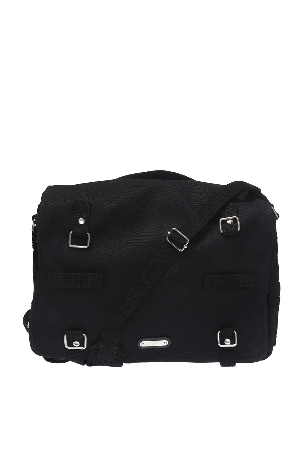 24AW new/Saint Laurent シェルメッセンジャーバッグ Bag Black SAINT LAURENT - Leather-Trimmed Shearling Messenger Bag
