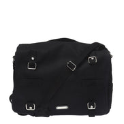 Saint Laurent Sac Army Black Canvas Messenger Bag available at Queen Bee of Beverly Hills