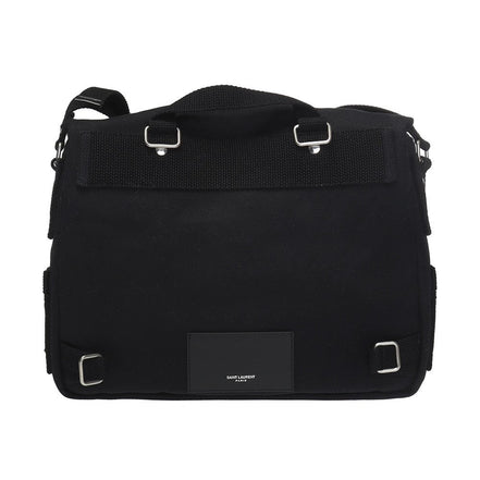 Saint Laurent Sac Army Black Canvas Messenger Bag available at Queen Bee of Beverly Hills