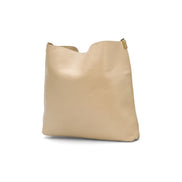 Saint Laurent Suzanne Beige Calfskin Leather Chain Hobo Bag available at Queen Bee of Beverly Hills