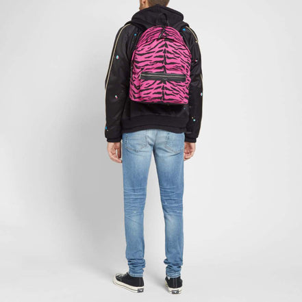 Saint Laurent Unisex Pink Zebra City Backpack available at Queen Bee of Beverly Hills