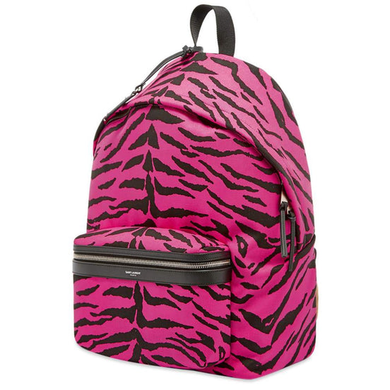 Saint Laurent Unisex Pink Zebra City Backpack available at Queen Bee of Beverly Hills