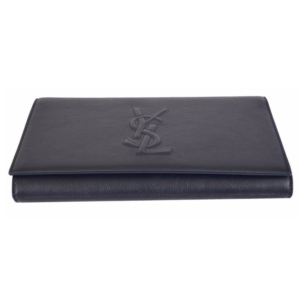 Black YSL Calf Leather Clutch