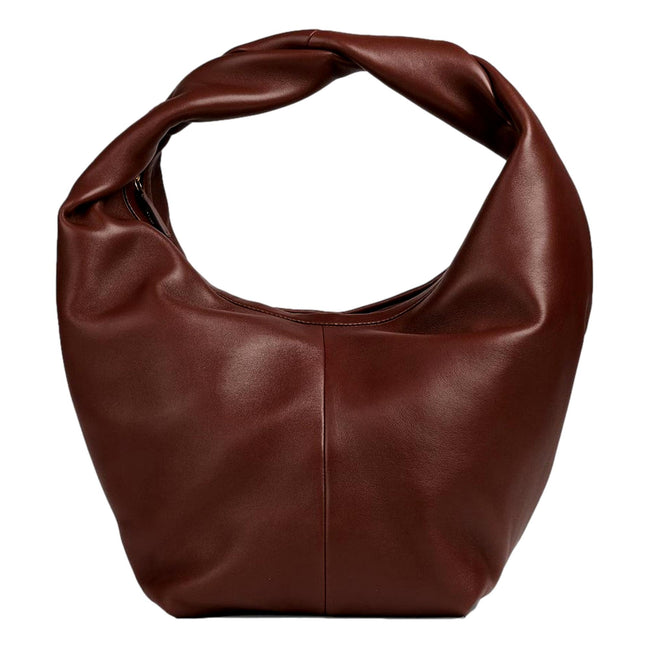 Valentino Garavani Roman Stud Brown Leather Large Hobo Shoulder Bag available at Queen Bee of Beverly Hills