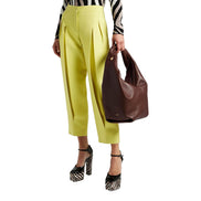 Valentino Garavani Roman Stud Brown Leather Large Hobo Shoulder Bag available at Queen Bee of Beverly Hills