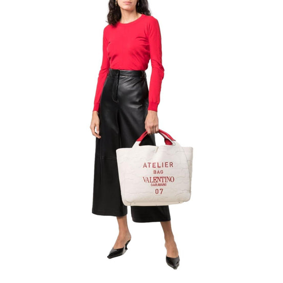 Valentino Garavani Sac Atelier 07 Edition Natural Tote Bag available at Queen Bee of Beverly Hills