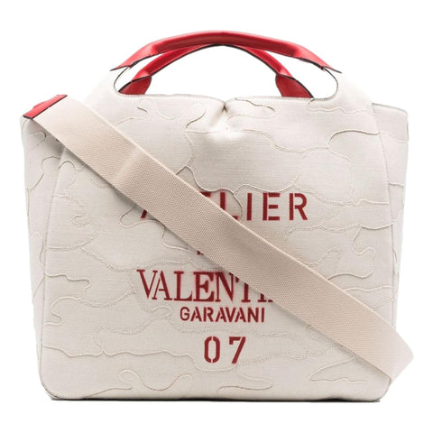 Valentino Garavani Sac Atelier 07 Edition Natural Tote Bag available at Queen Bee of Beverly Hills