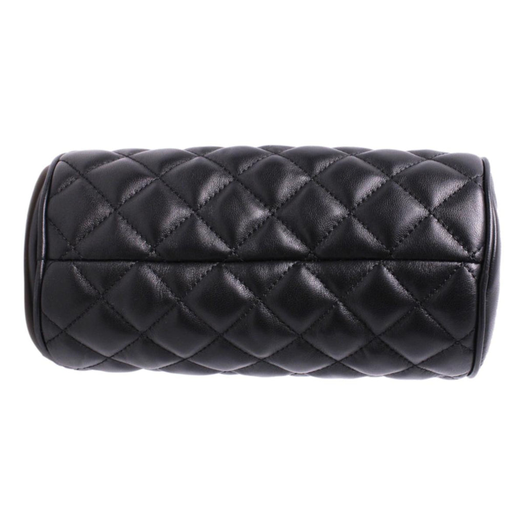 Versace Black Leather Medusa Quilted Cosmetic Bag DBFI160S at_Queen_Bee_of_Beverly_Hills
