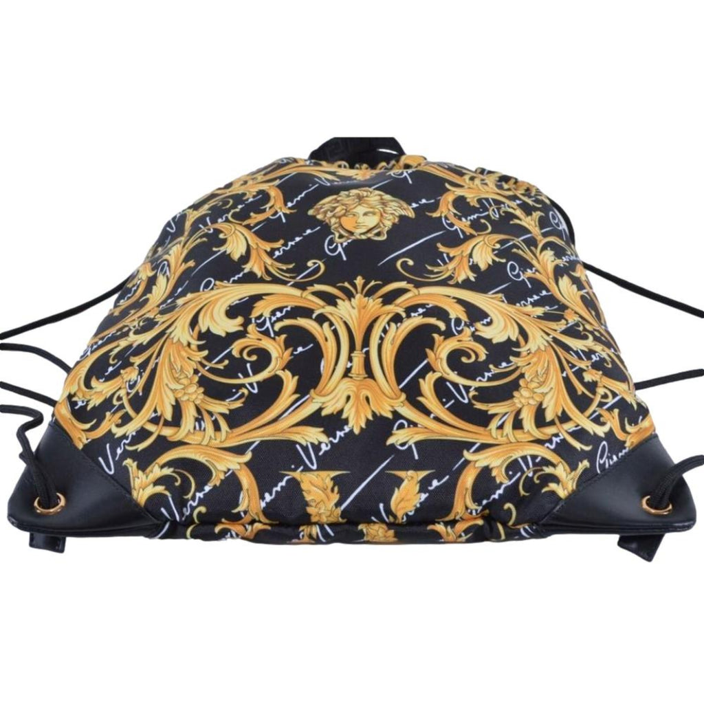 Versace Black Nylon Barocco Signature Print Zip Backpack – Queen Bee of  Beverly Hills