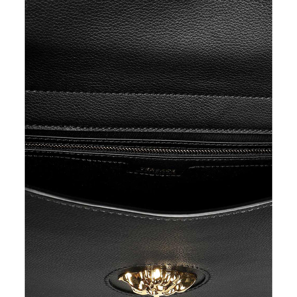 Versace La Medusa Convertible Black Leather Hobo Bag at_Queen_Bee_of_Beverly_Hills