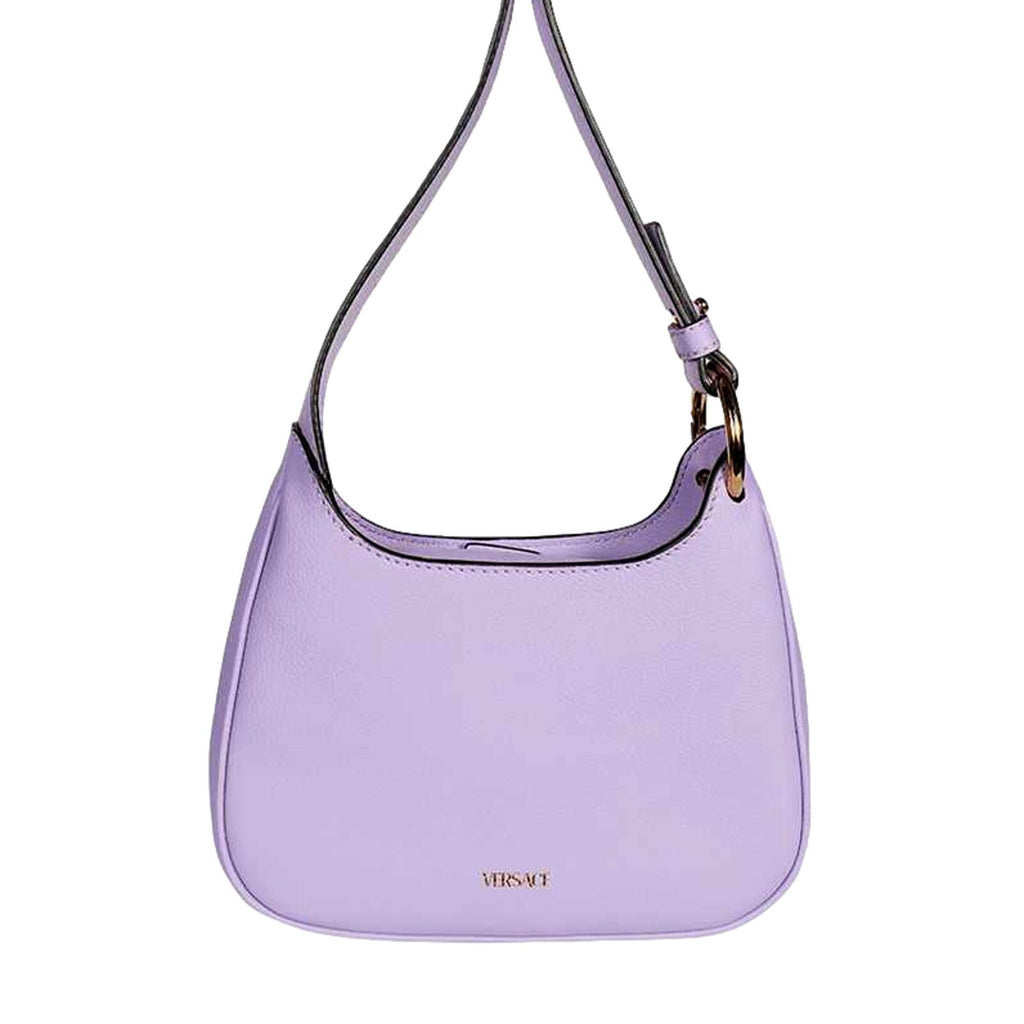 Versace La Medusa Lilac Pebbled Leather Mini Hobo Bag 1000802 at_Queen_Bee_of_Beverly_Hills