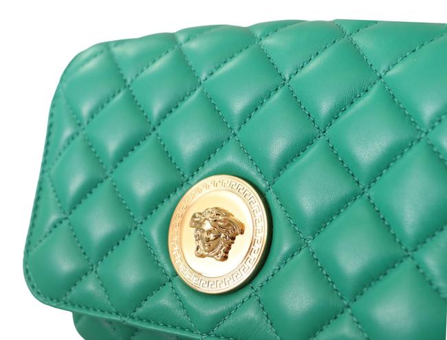 Versace La Medusa Quilted Emerald Green Lambskin Leather Crossbody Bag DBFI163S at_Queen_Bee_of_Beverly_Hills