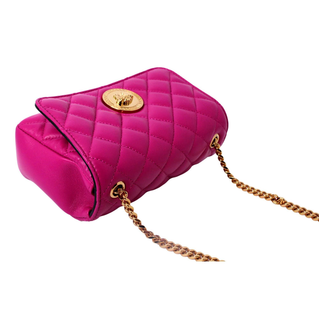 Versace La Medusa Quilted Orchid Pink Lambskin Leather Crossbody